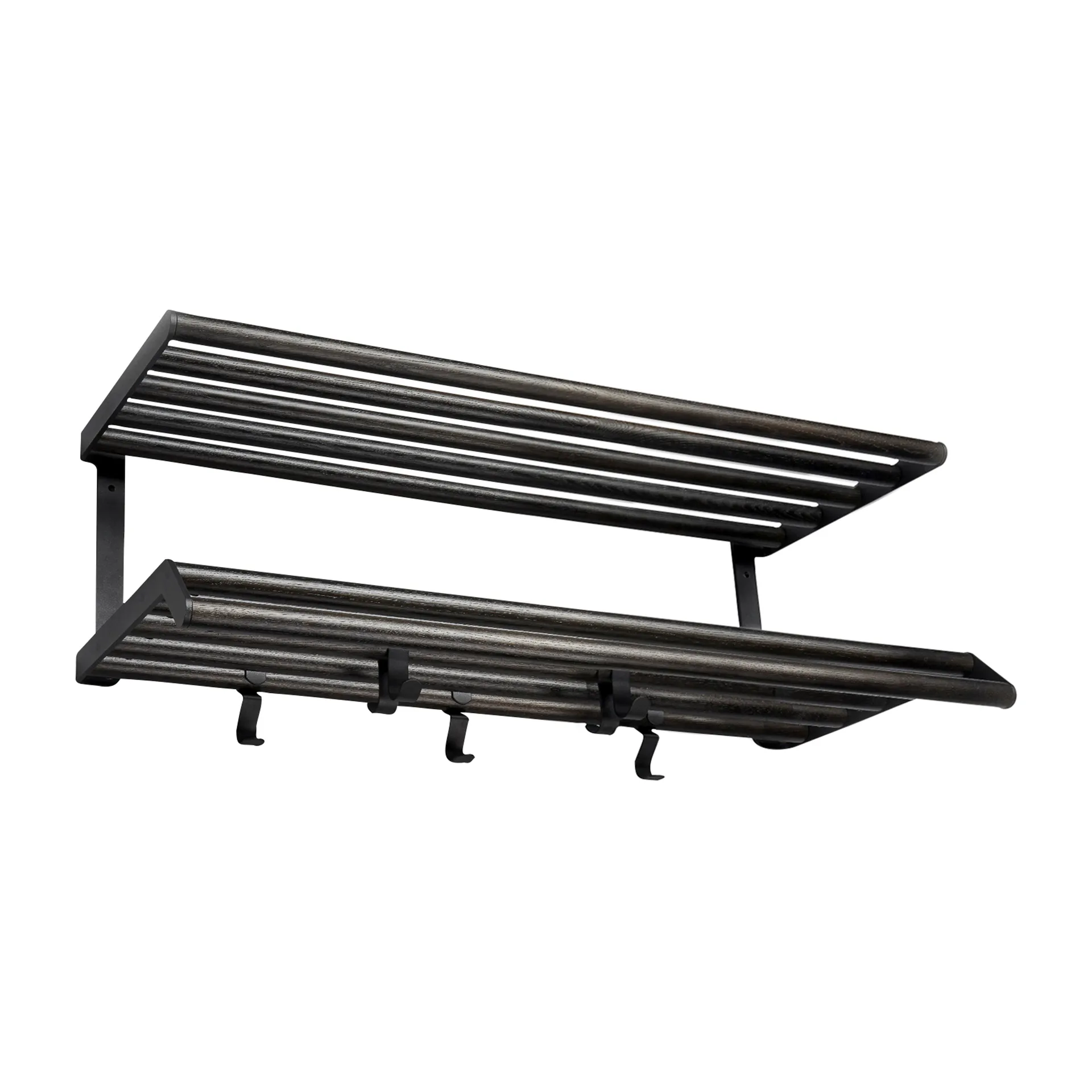 Chapeleiro Tamburin 60 cm, Carvalho pintado de preto-preto Essem Design