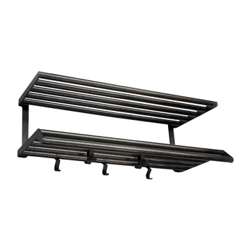 Chapeleiro Tamburin 60 cm - Carvalho pintado de preto-preto - Essem Design