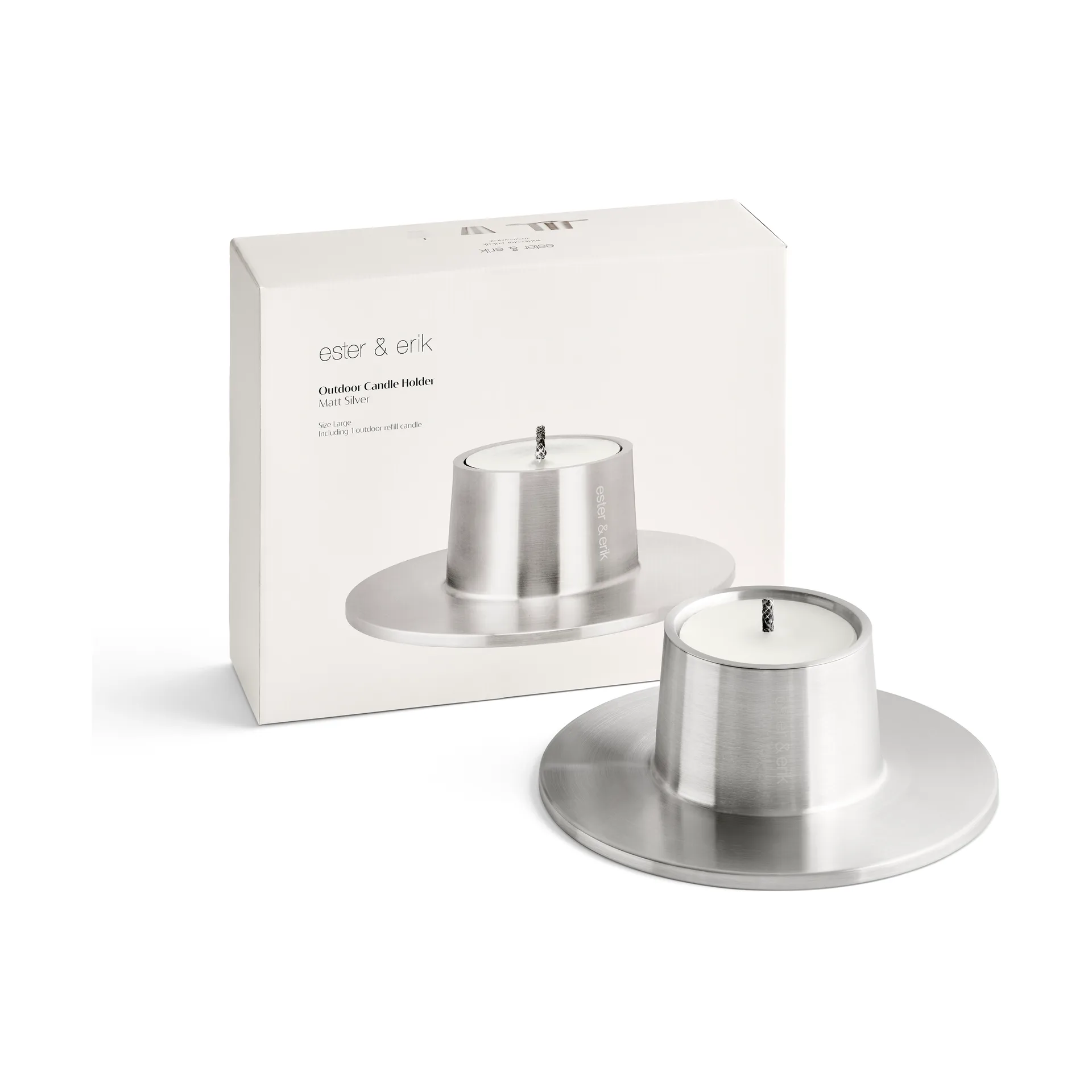 Castiçal exterior ester&erik large 32,3 cm, Silver ester & erik