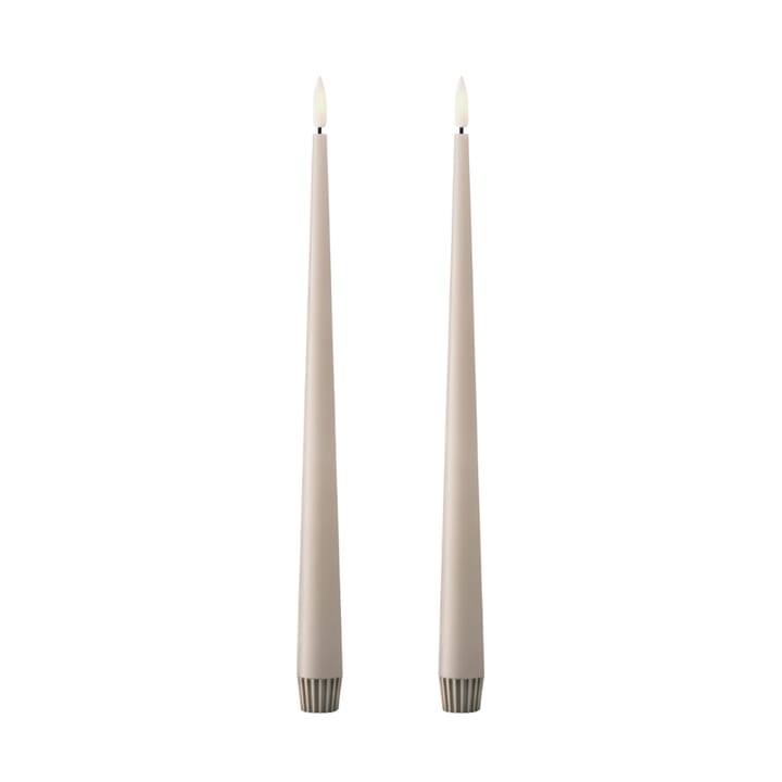ester & erik vela cônica LED 2-pack - 22 Linen Grey , 30 cm - Ester & erik