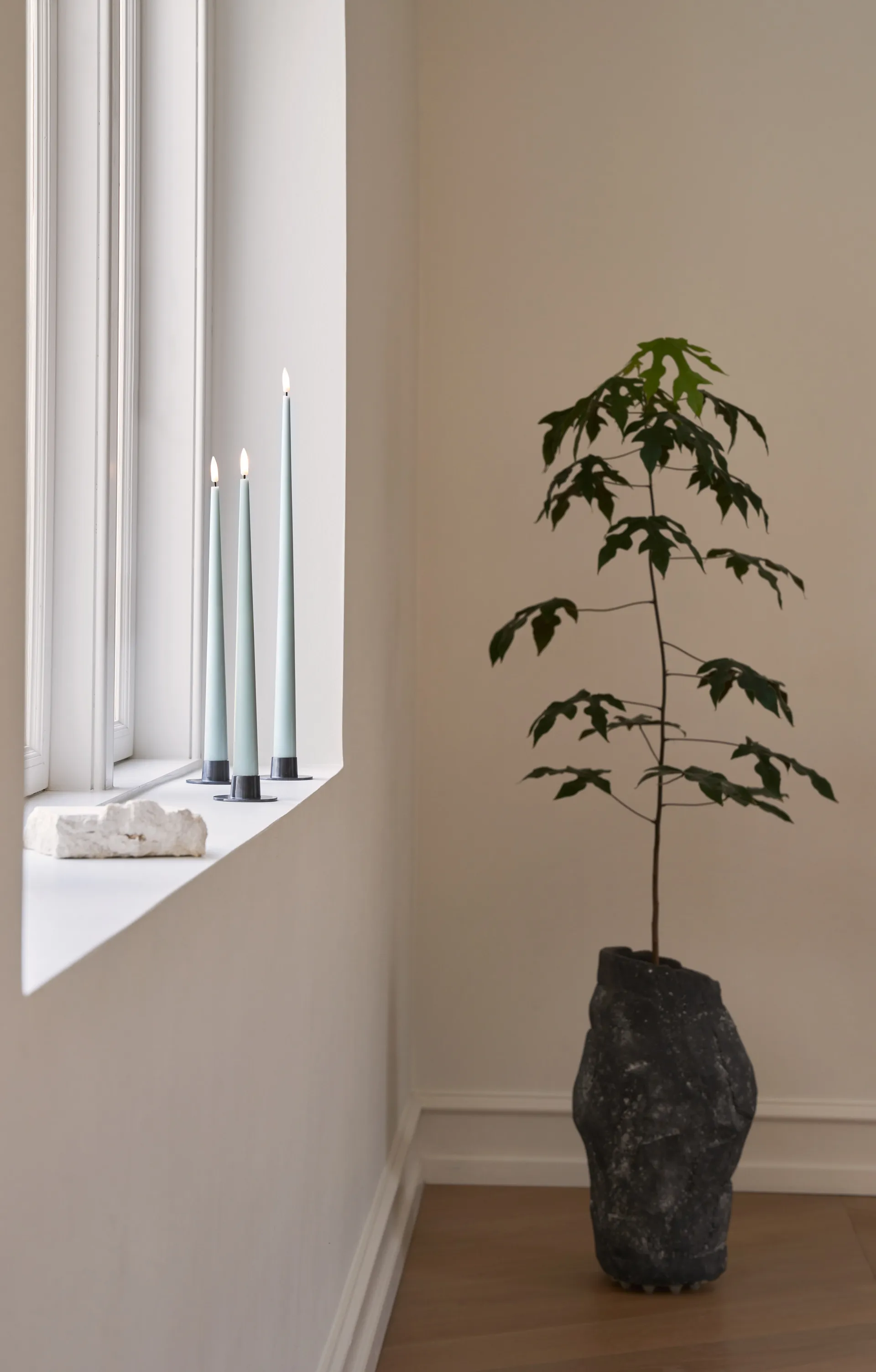 ester & erik vela cônica LED 2-pack, 67 Jade stone, 40 cm ester & erik