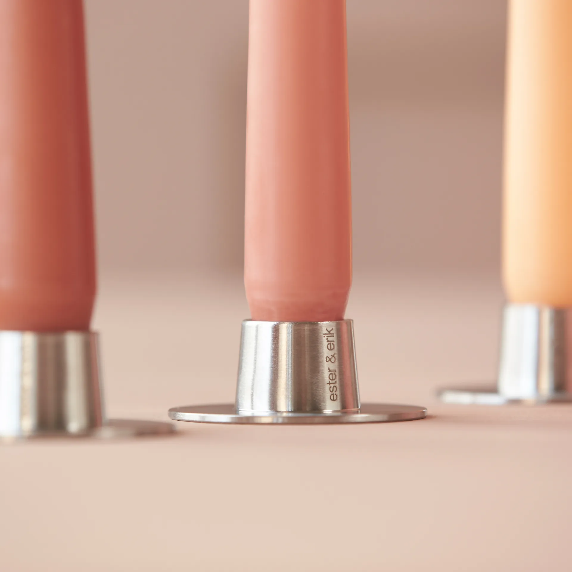 Suporte de velas ester & erik mate 2 un., Prata mate ester & erik