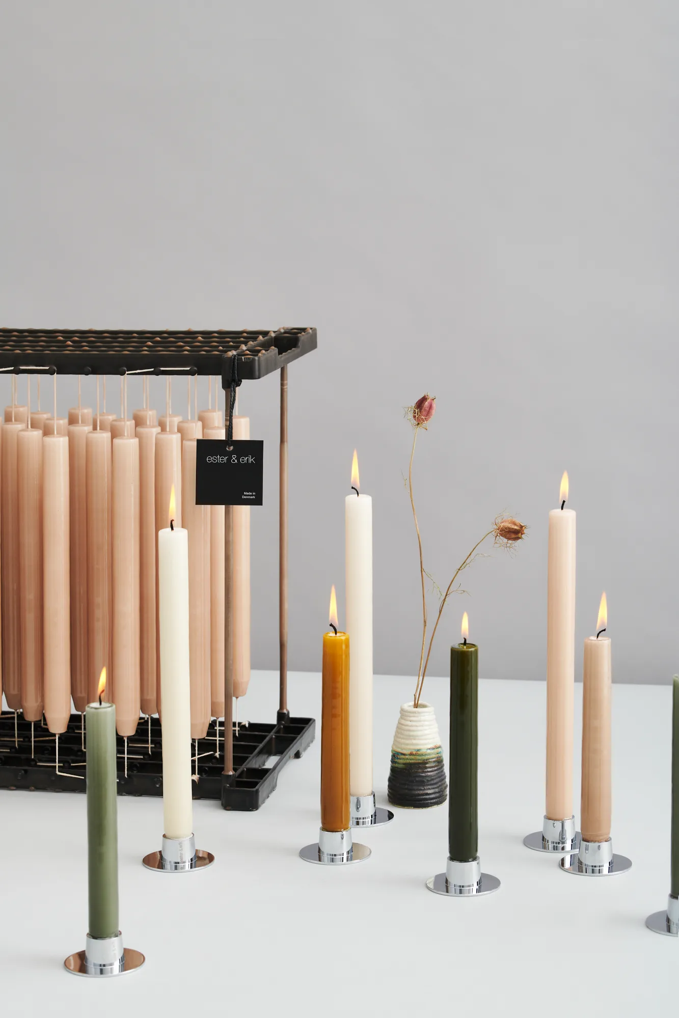Suporte de velas ester & erik smooth 2 un., Aço inoxidável ester & erik