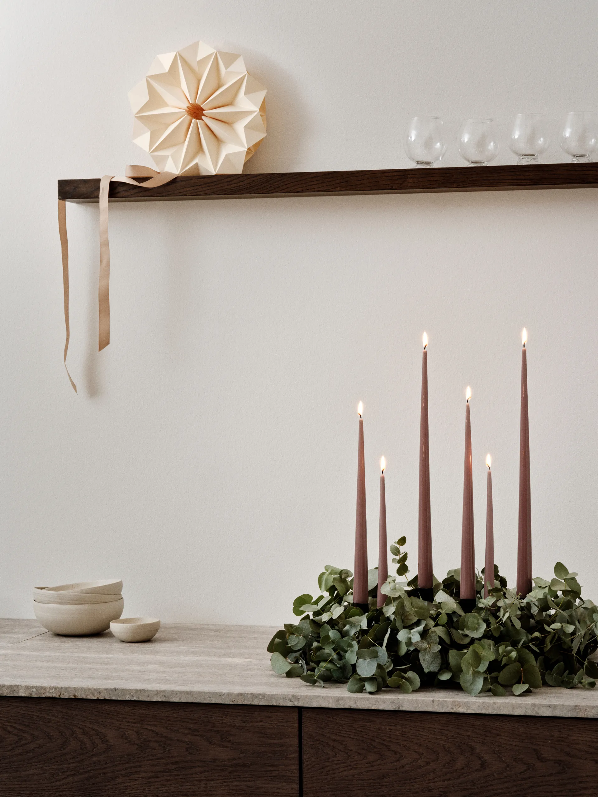 Vela ester & erik 4 un. brilhante, Winter rose 84, 32 cm ester & erik