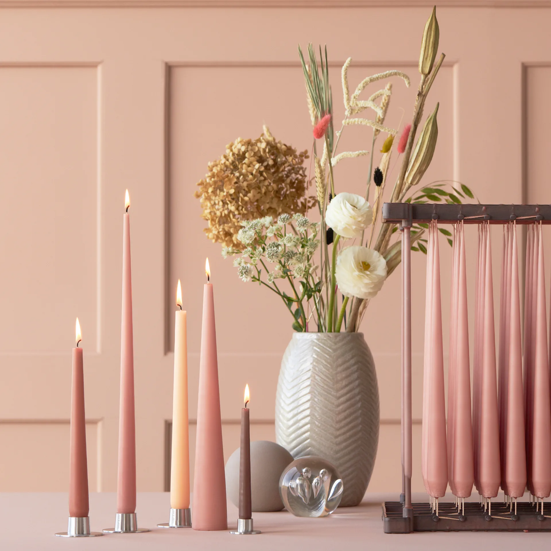 Velas ester & erik 34 cm 2 un. mate, powder beige 20 ester & erik