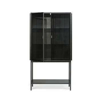 Anders High vitrine - Preto 2 portas de vidro-Metall - Ethnicraft