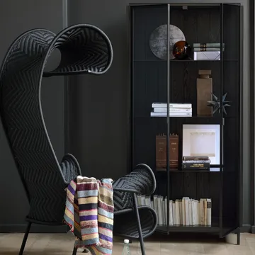 Anders vitrine - Preto 2 portas de vidro-Metall - Ethnicraft