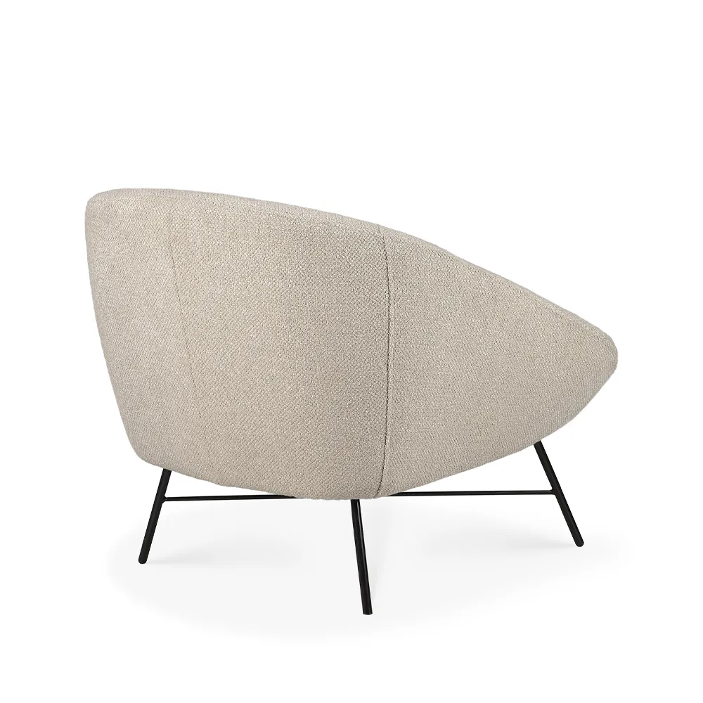 Barrow poltrona lounge , Off white-Preto metal Ethnicraft