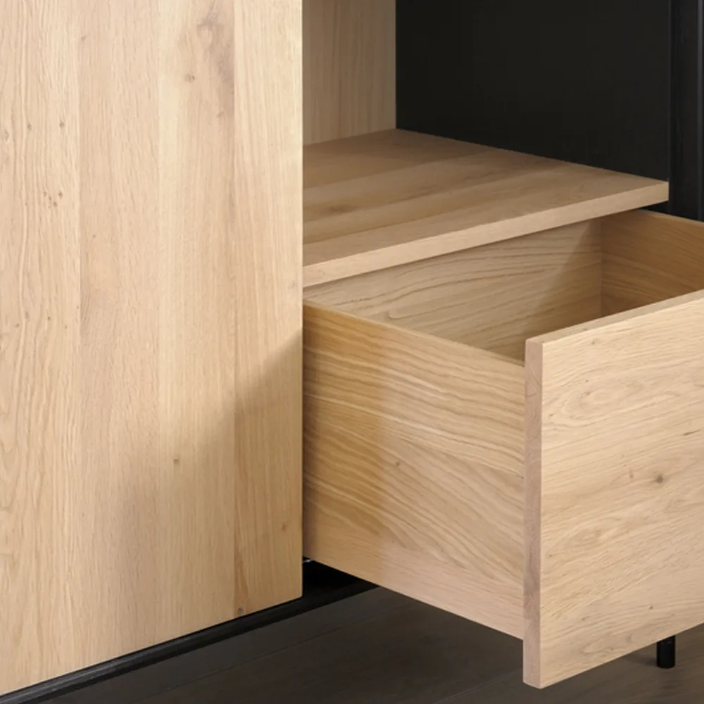 Blackbird armário, Carvalho preto-Pernas de metal pretas Ethnicraft