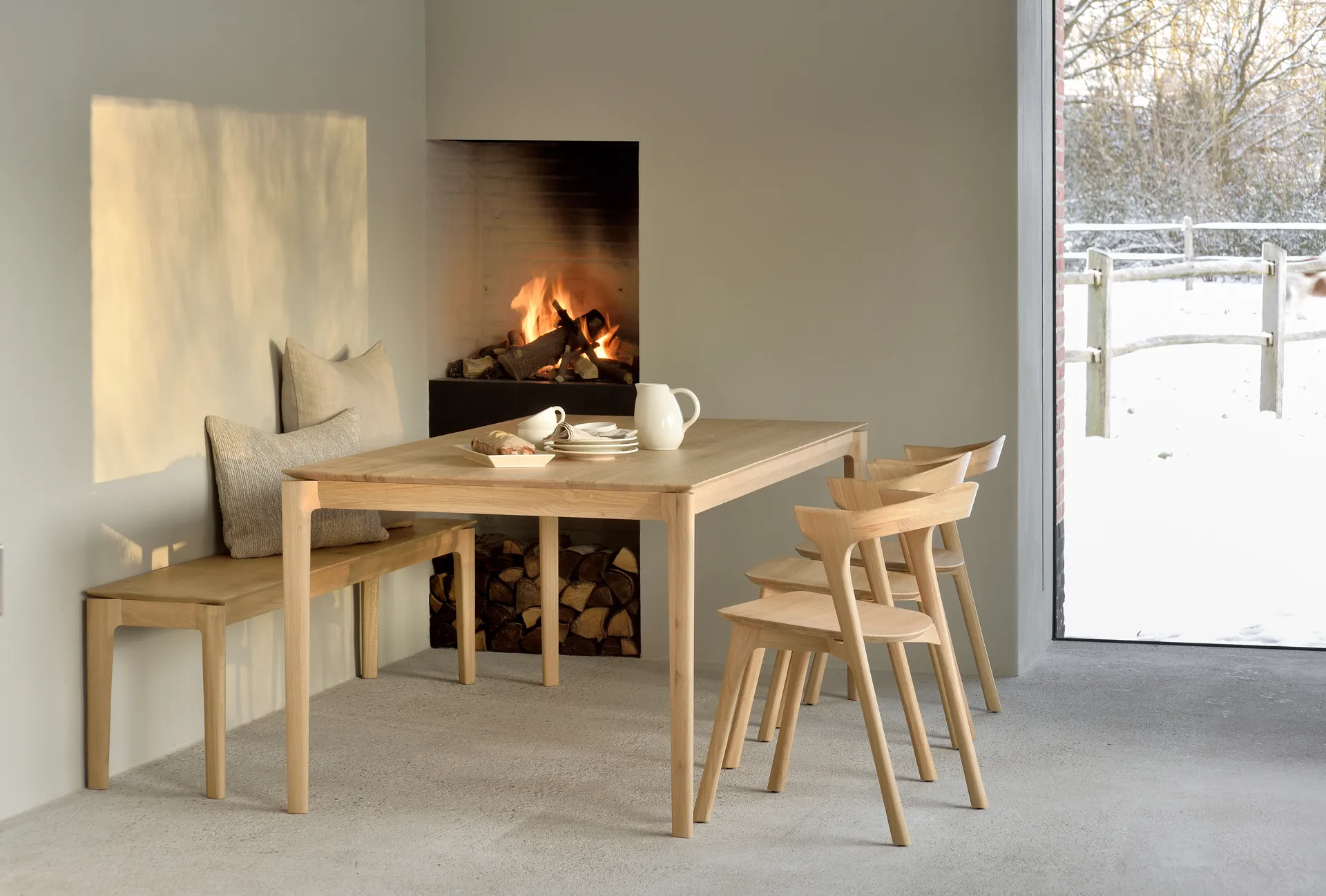 Bok cadeira, Carvalho envernizado com cera dura Ethnicraft