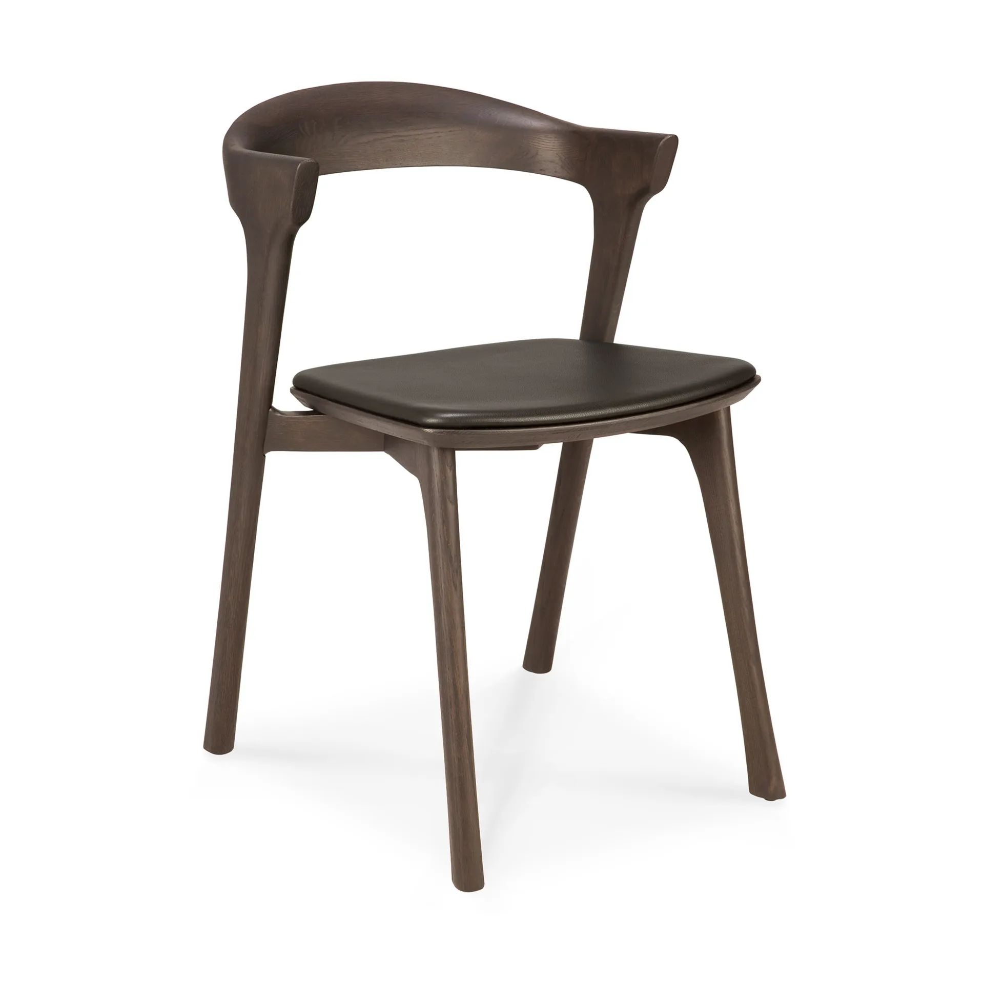 Bok cadeira com assento em couro, Carvalho cor de noz-couro castanho Ethnicraft