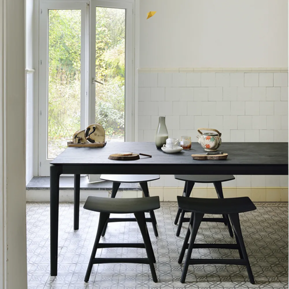 Bok mesa de jantar 240x100 cm, Carvalho envernizado preto Ethnicraft