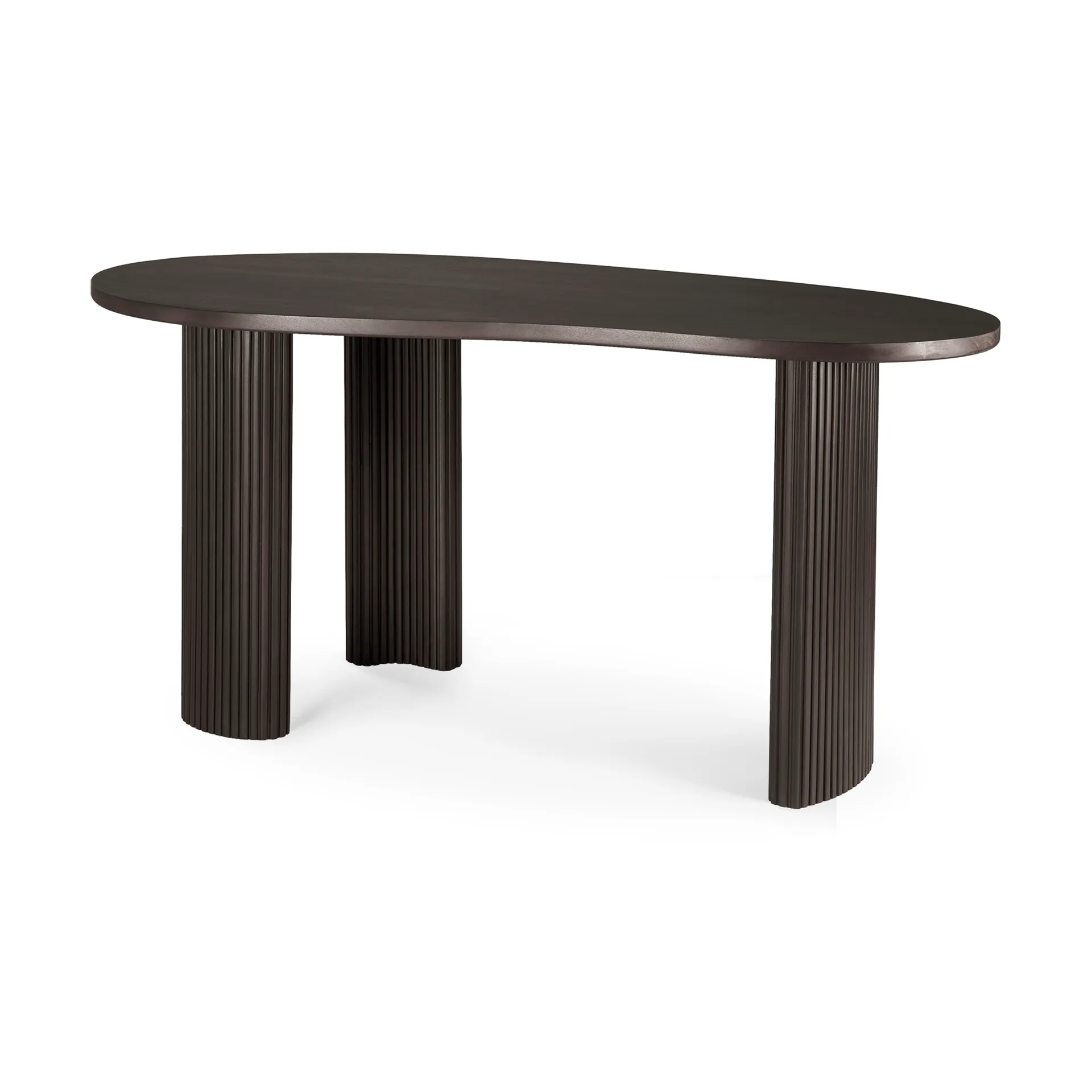 Boomerang secretária 160x83x76 cm, mogno tingido de castanho-escuro Ethnicraft