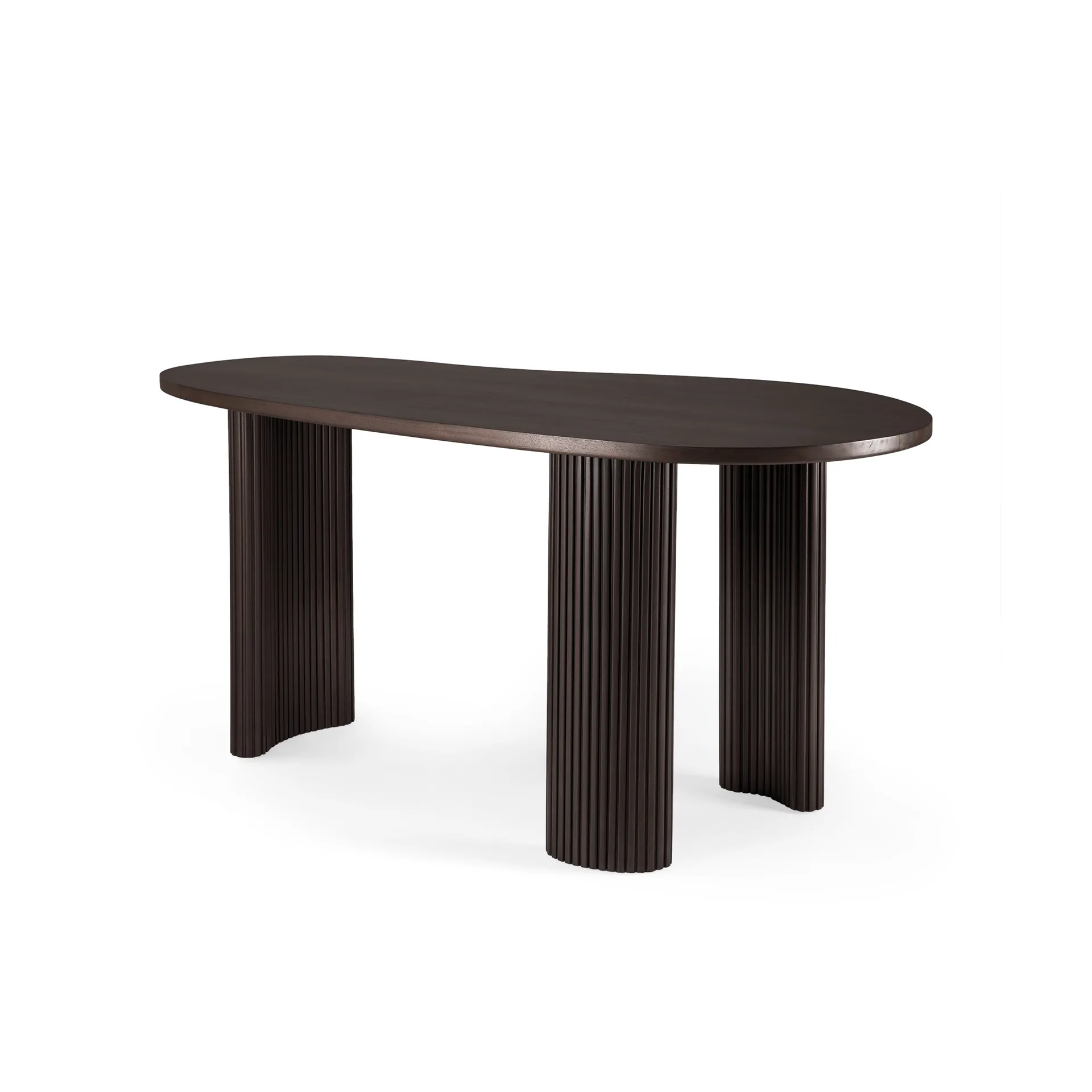 Boomerang secretária, mogno tingido de castanho-escuro, 160x83x76 cm Ethnicraft