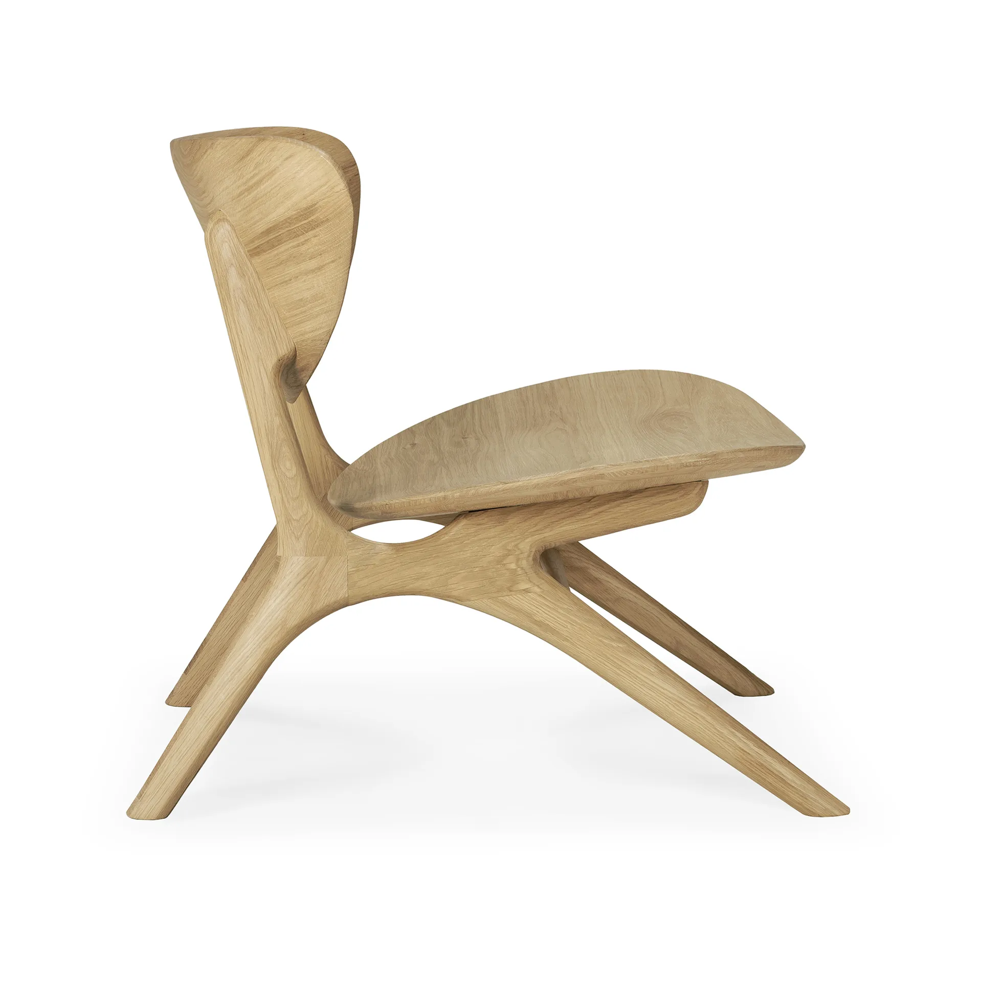 Eye poltrona de lounge, Carvalho envernizado com cera dura Ethnicraft