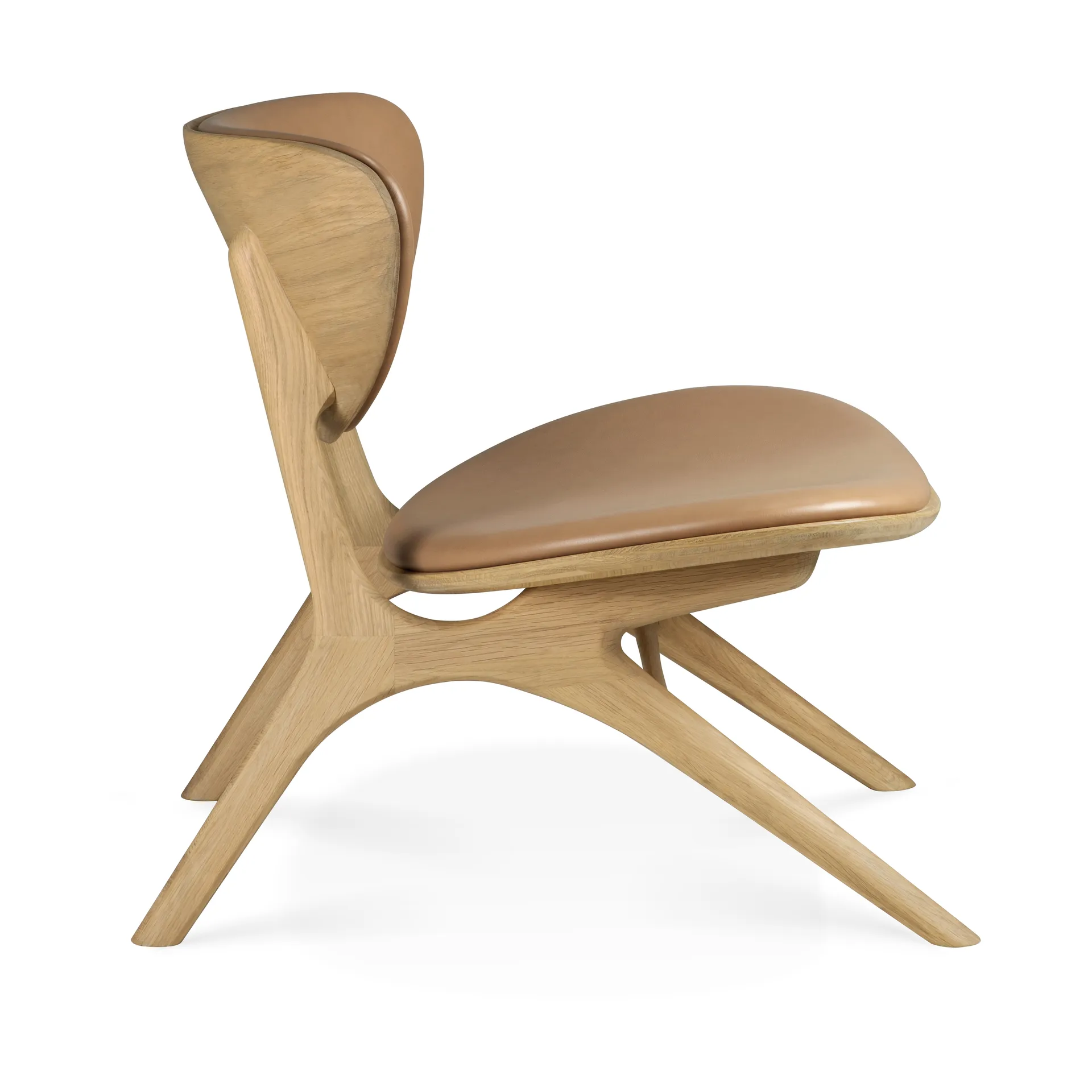 Eye poltrona de lounge, Carvalho lacado-couro Sienna Ethnicraft