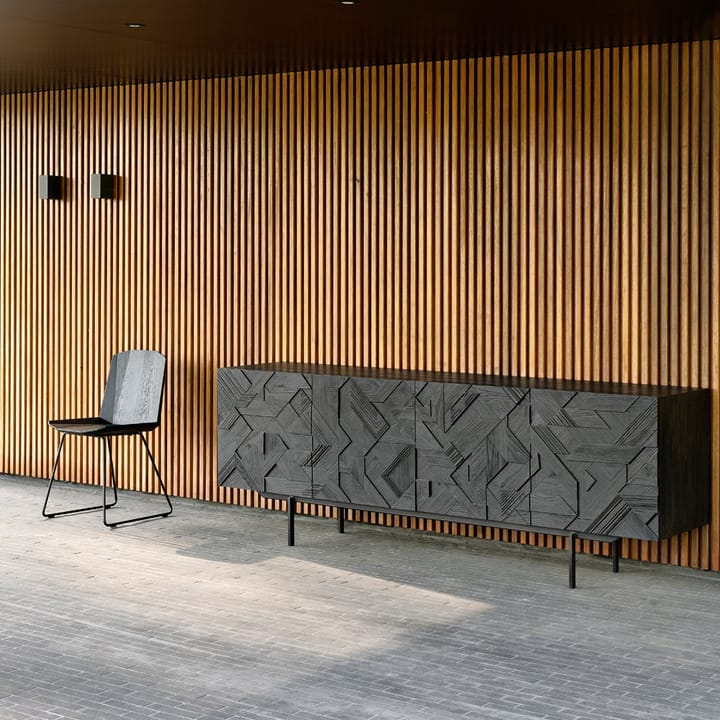 Graphic aparador, Teak preto 4 portas Ethnicraft