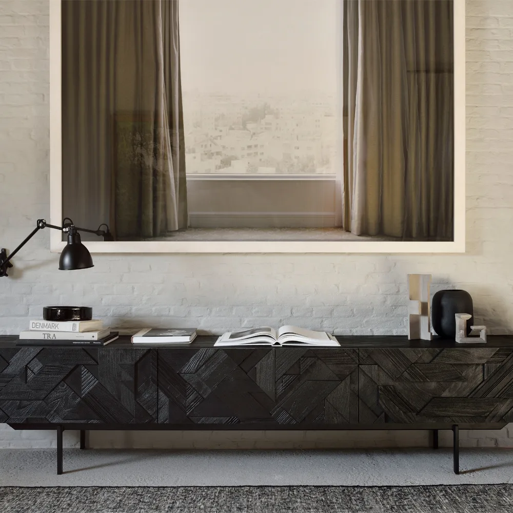 Graphic móvel de TV, Preto 242 cm Ethnicraft