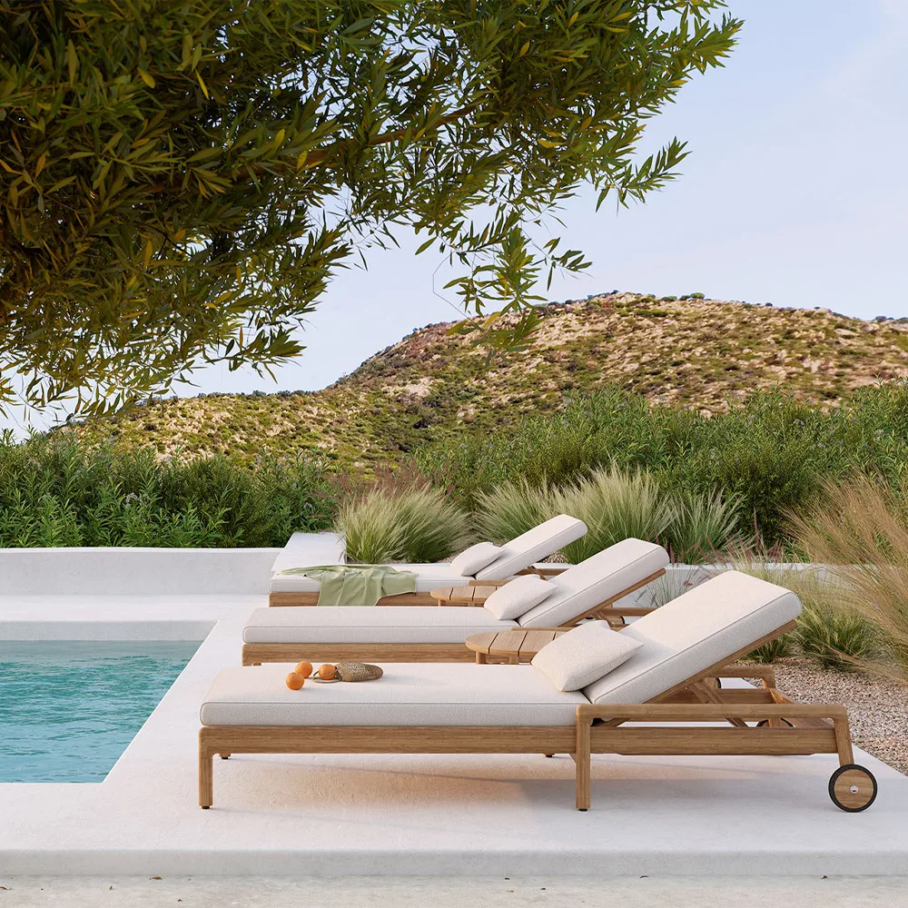 Jack outdoor espreguiçadeira em teca, Excl. almofada Ethnicraft