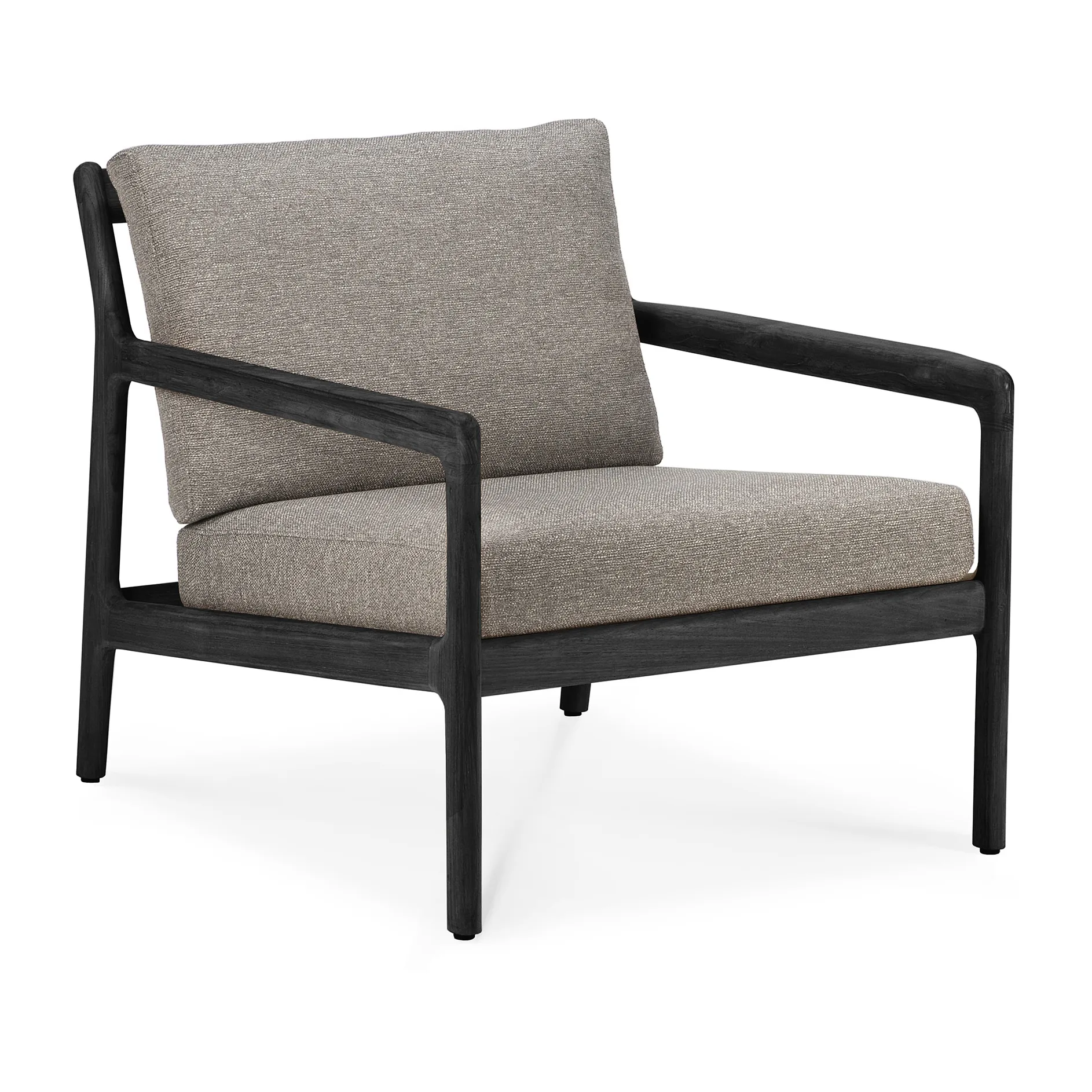 Jack outdoor poltrona de lounge em teca tingida de preto, Mocha Ethnicraft