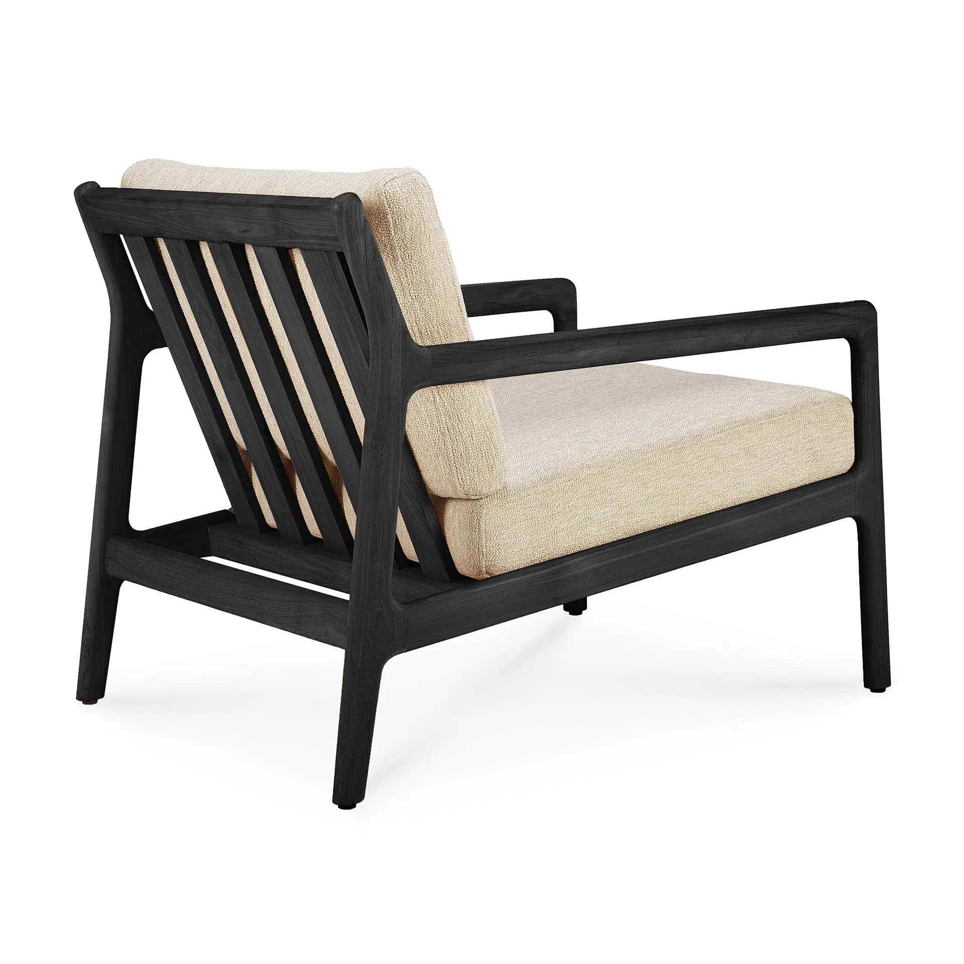 Jack outdoor poltrona de lounge em teca tingida de preto, Natural Ethnicraft