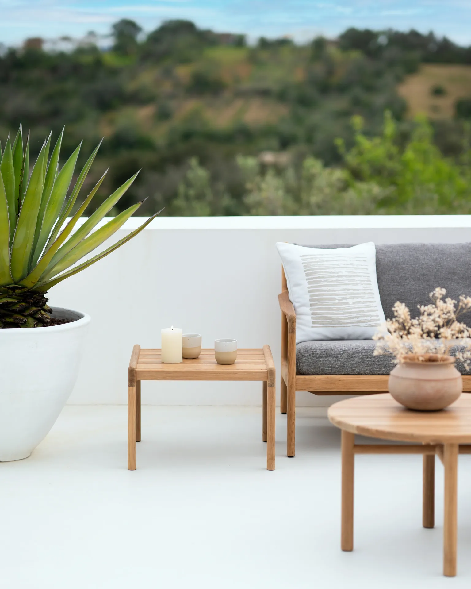 Linear square almofada 50x50 cm, Branco Ethnicraft