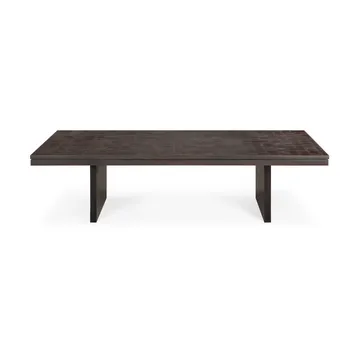 Mesa de centro Grooves - Teak off black, 135x65 cm - Ethnicraft
