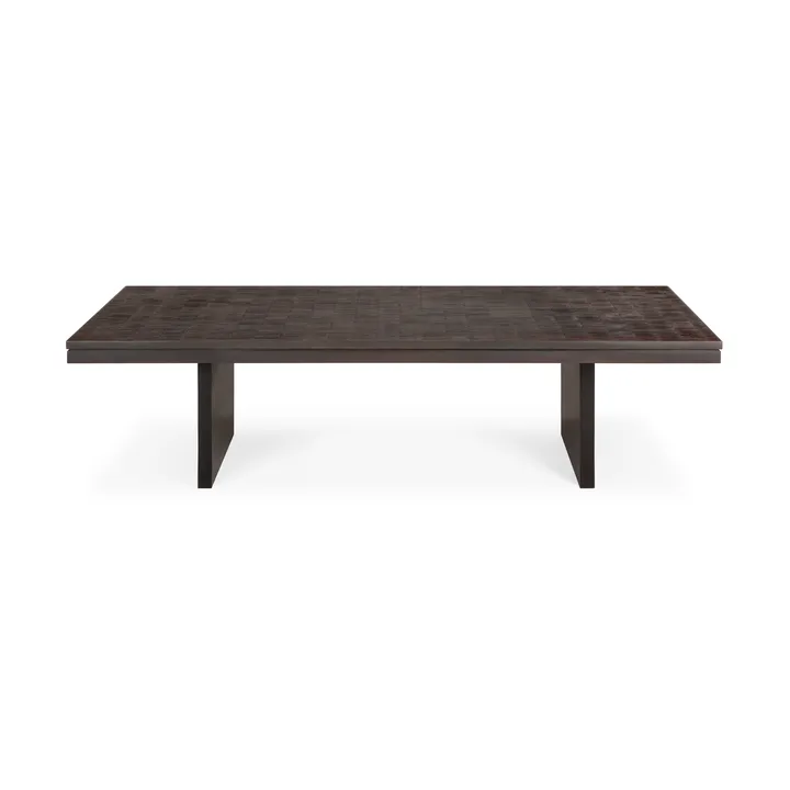 Mesa de centro Grooves - Teak off black, 135x65 cm - Ethnicraft