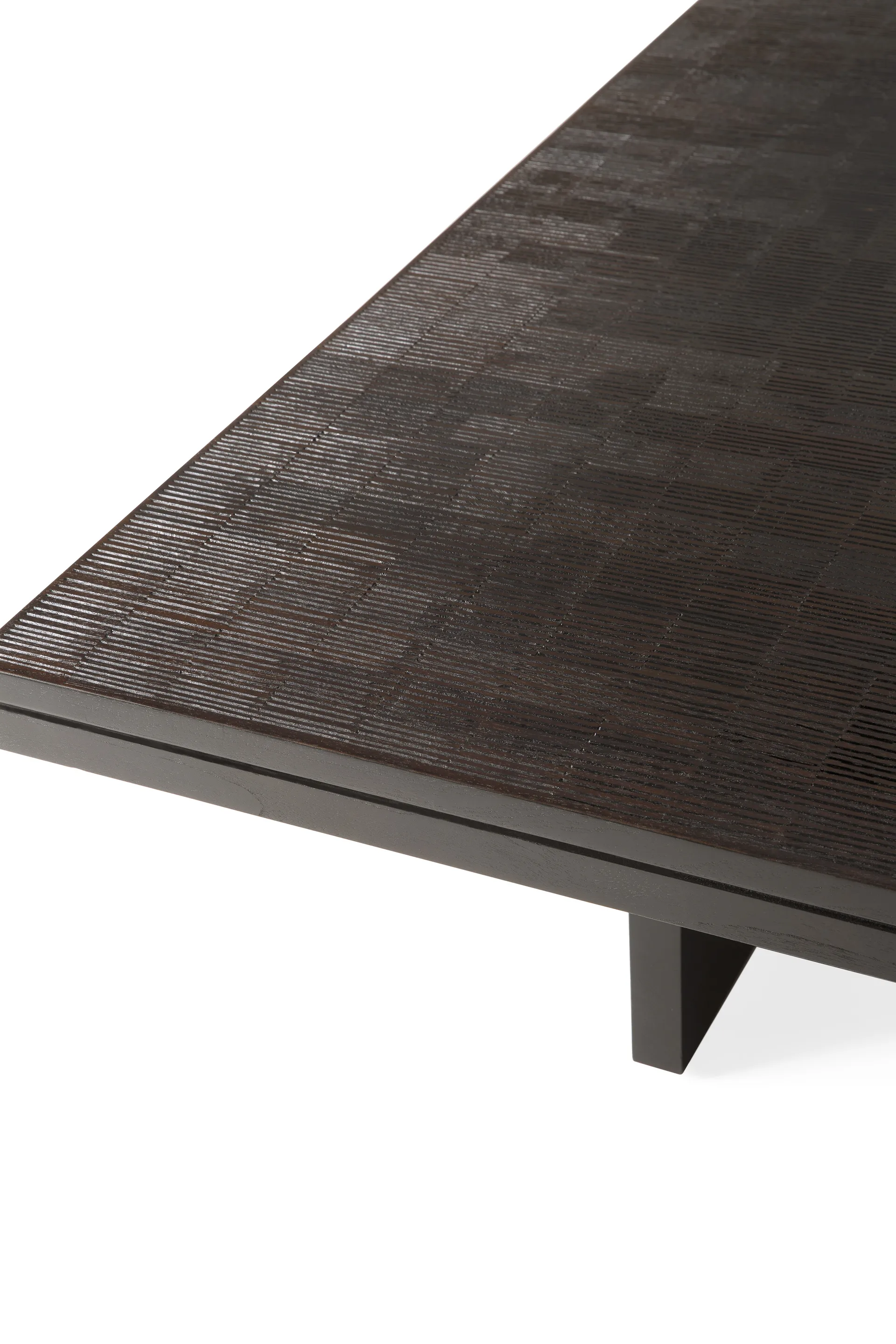 Mesa de centro Grooves, Teak off black, 135x65 cm Ethnicraft