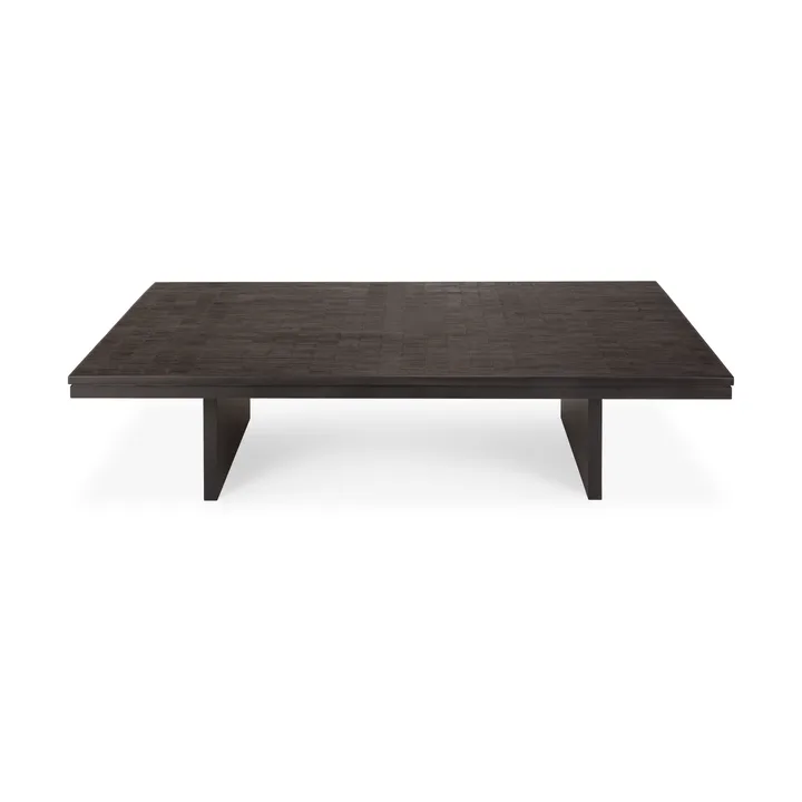 Mesa de centro Grooves - Teak off black, 140x110 cm - Ethnicraft