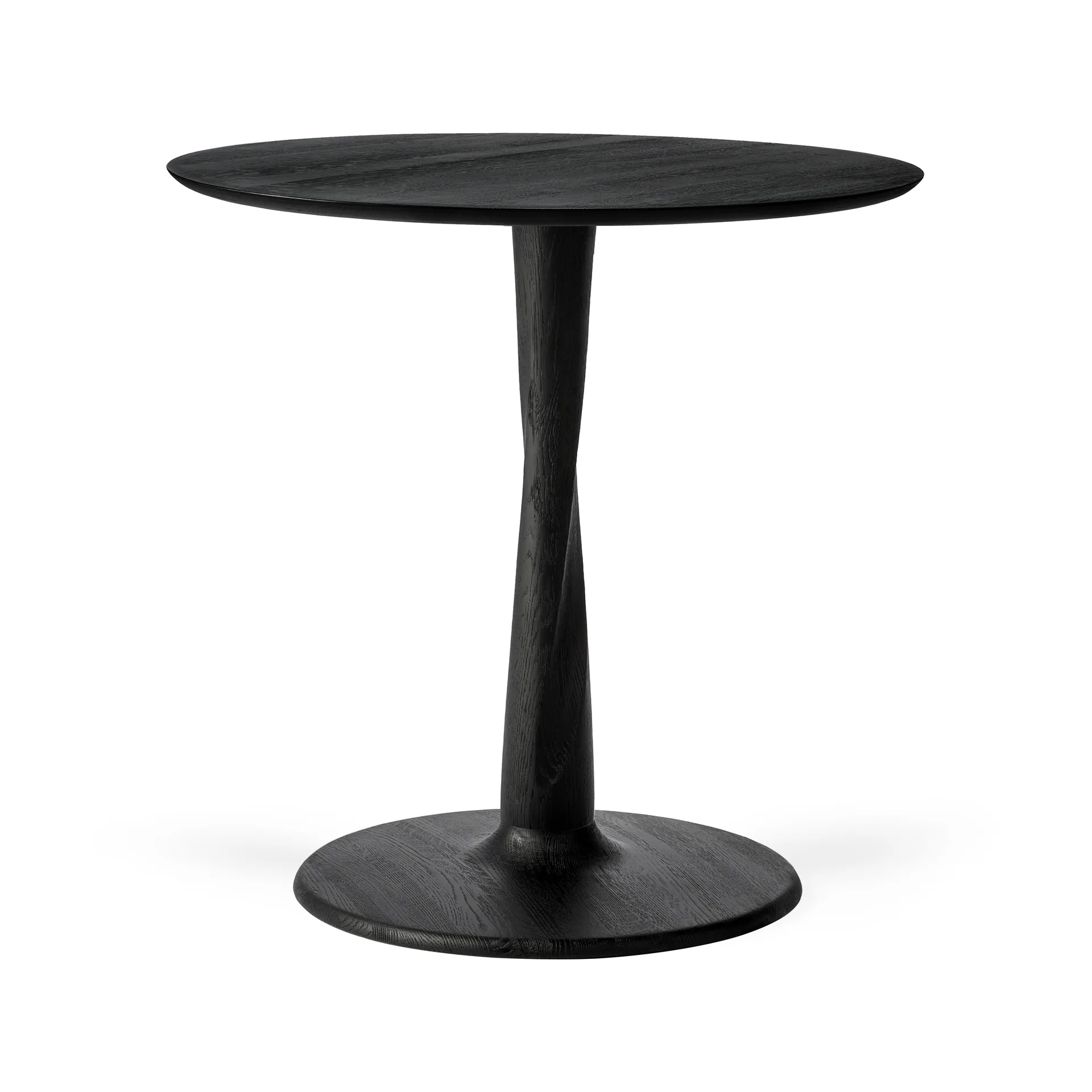 Mesa de jantar Torsion, Carvalho lacado preto, Ø70x69 cm Ethnicraft