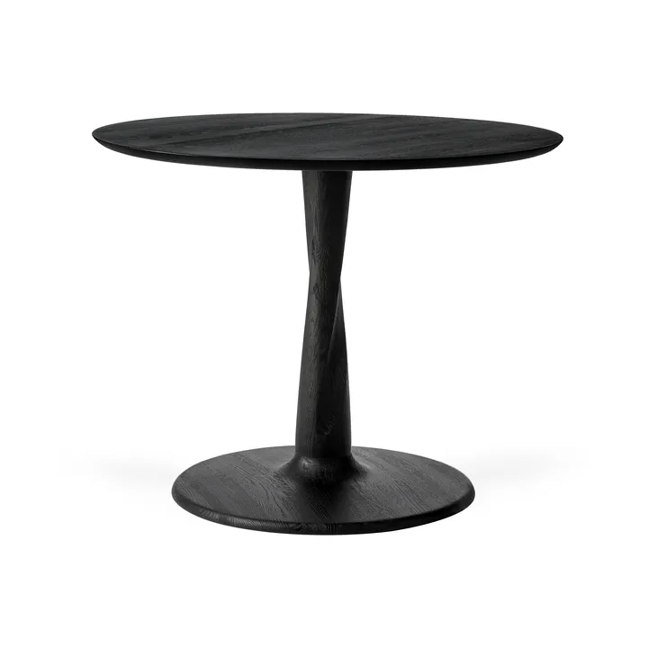 Mesa de jantar Torsion - Carvalho lacado preto, Ø90x69 cm - Ethnicraft