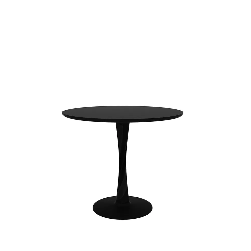 Mesa de jantar Torsion, Carvalho tingido de preto, Ø90 cm Ethnicraft