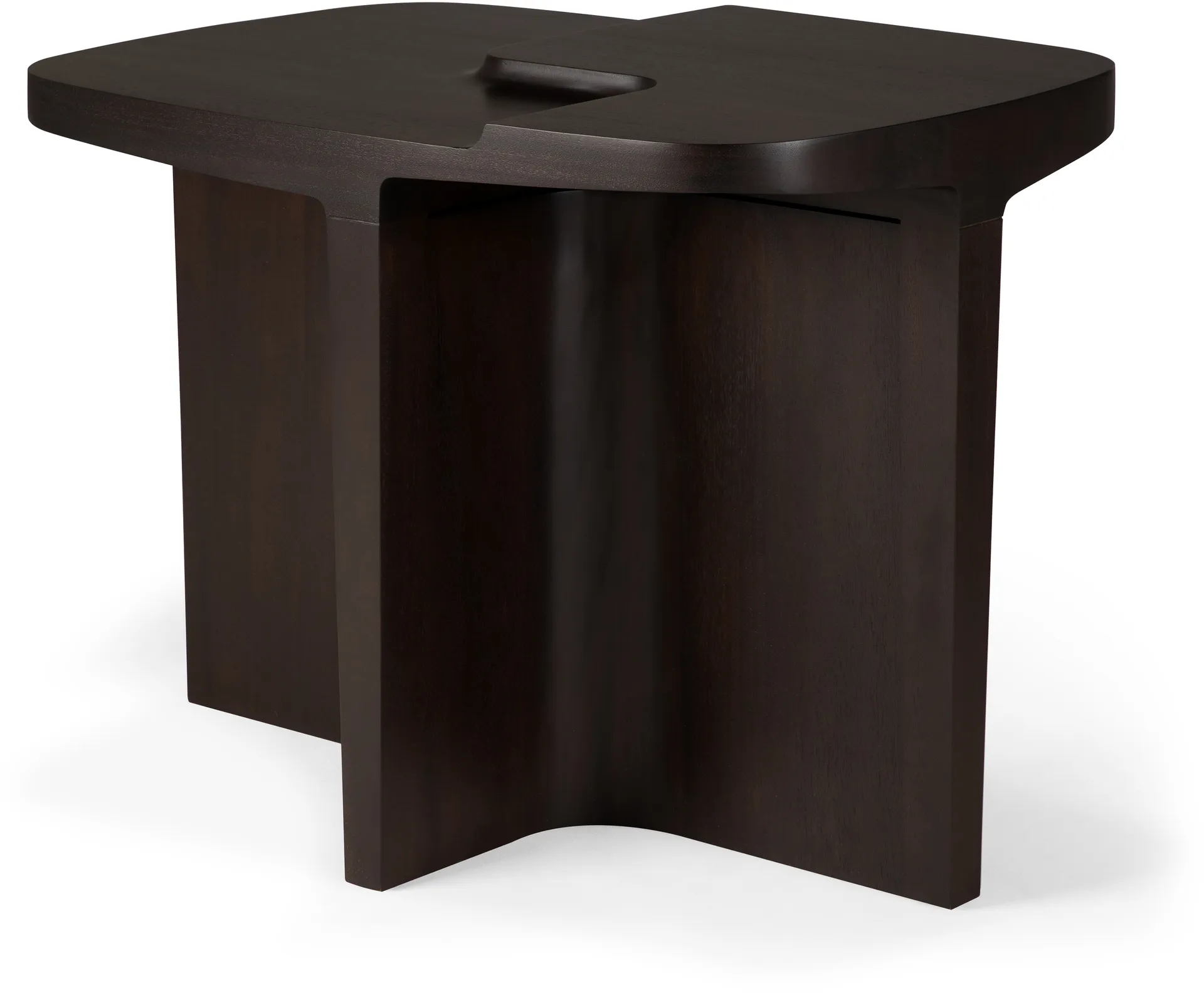 Mesa lateral Brutalist, Mogno castanho rosa, 60x40 cm Ethnicraft