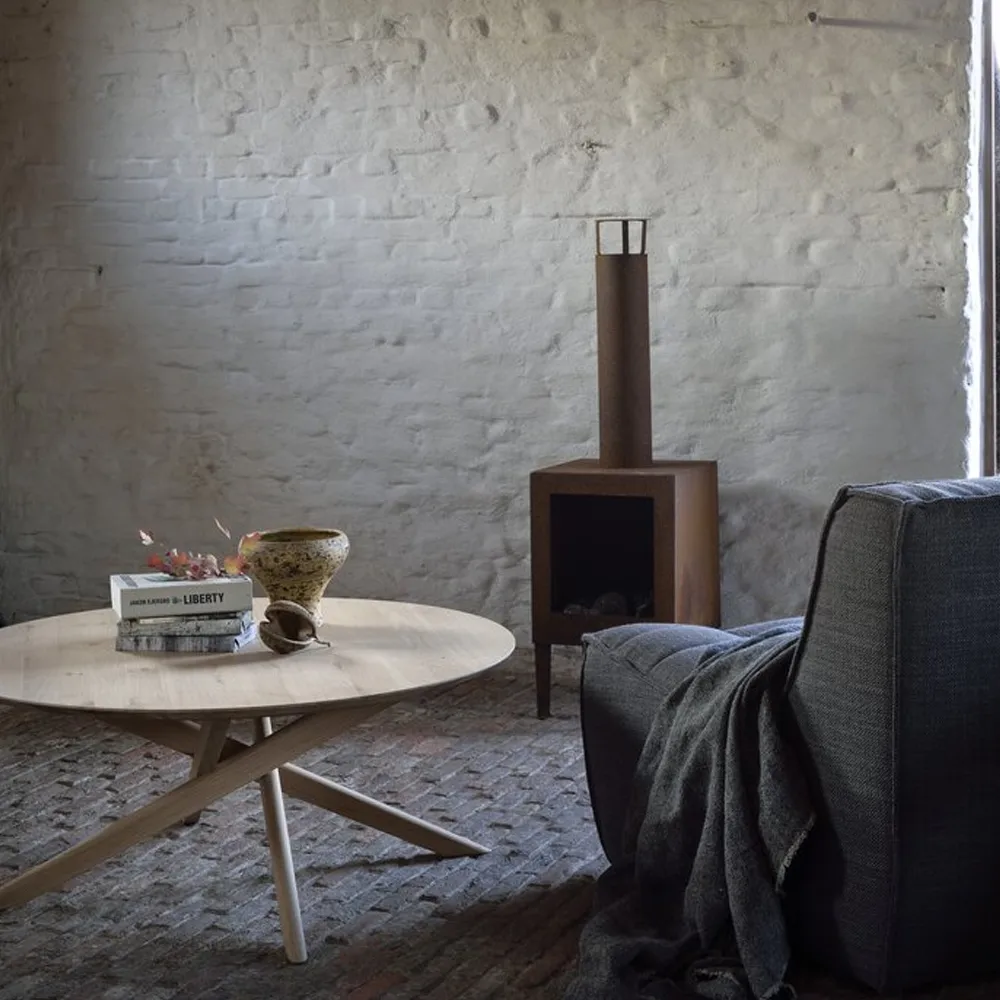 Mikado mesa de centro Ø100 cm, Óleo de cera carvalho round Ethnicraft