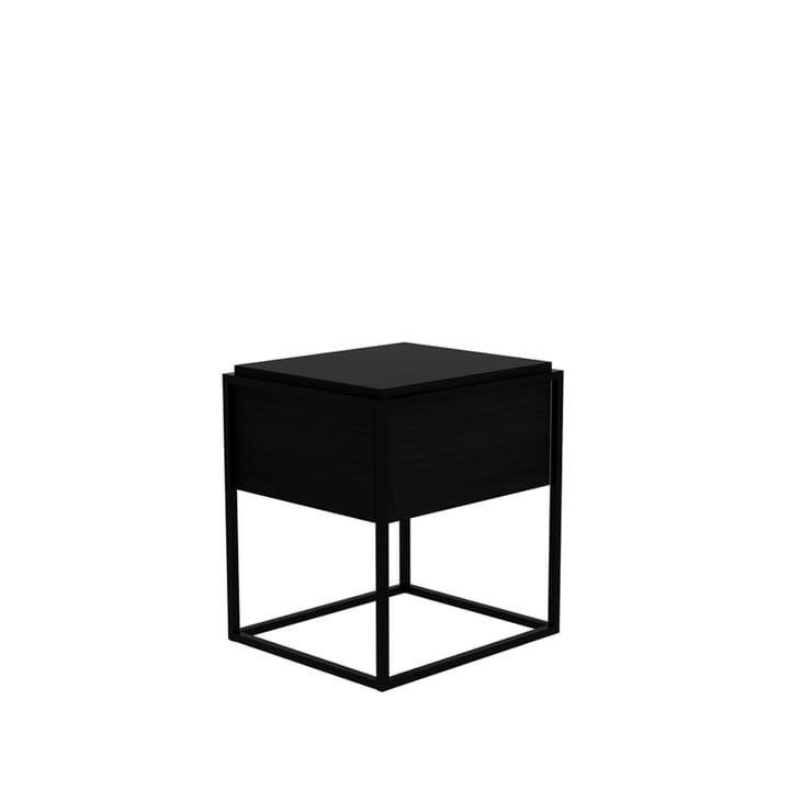 Monolit mesa de cabeceira, Carvalho preto 1 gaveta-Preto metal Ethnicraft