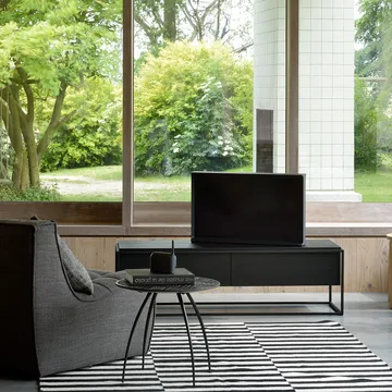 Monolit móvel de TV 140x45 cm - Carvalho preto-Black - Ethnicraft