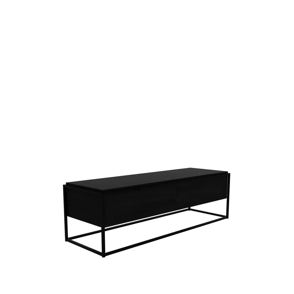 Monolit móvel de TV 140x45 cm, Carvalho preto-Black Ethnicraft