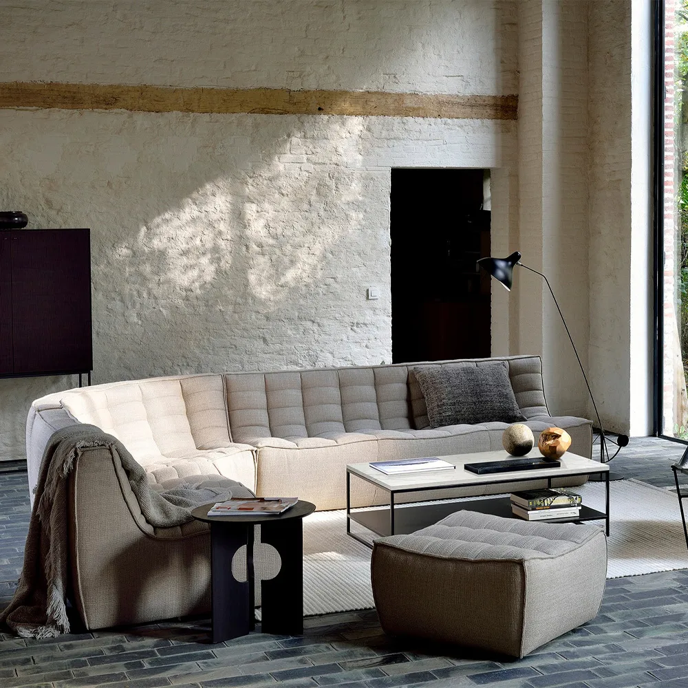 N701 descanso para os pés 70x70 cm, Cinza escuro Ethnicraft