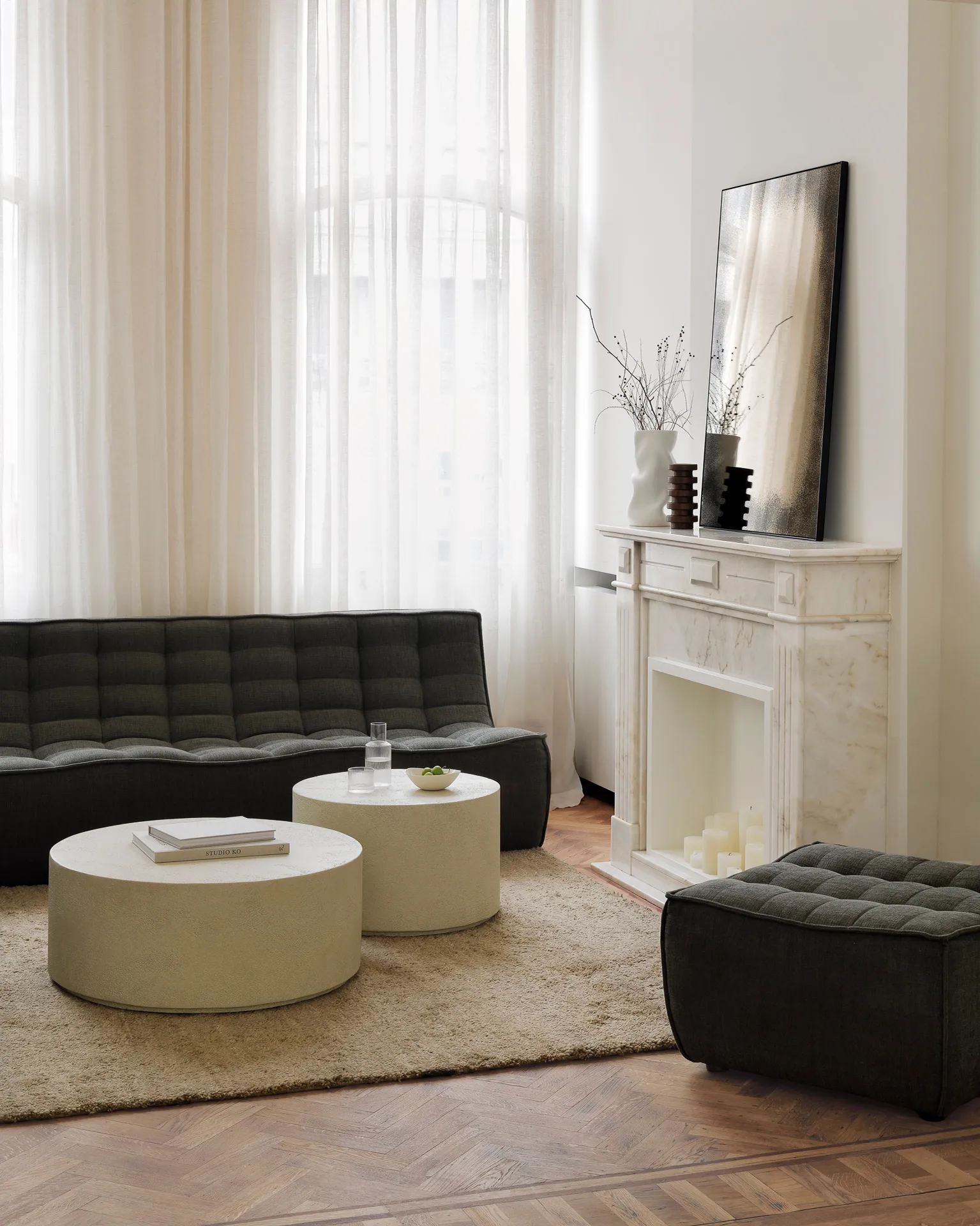 N701 descanso para os pés 70x70 cm, Moss Eco tecido Ethnicraft