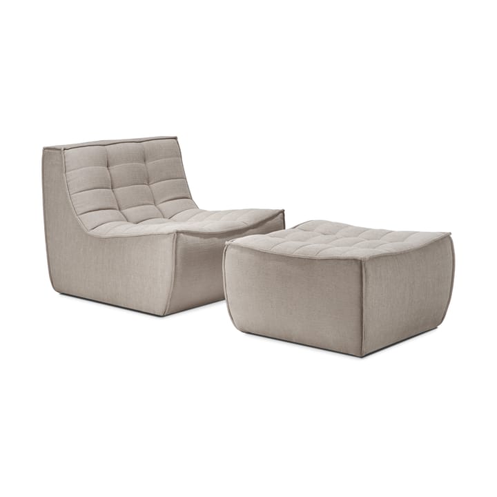 N701 descanso para os pés 70x70 cm, Tecido Ecru bege Ethnicraft