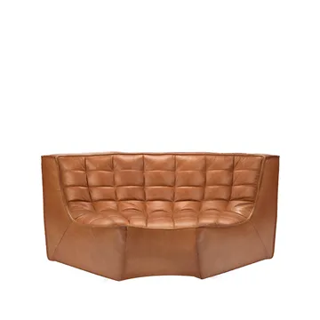 N701 módulo de canto arredondado 90° - Couro old saddle - Ethnicraft