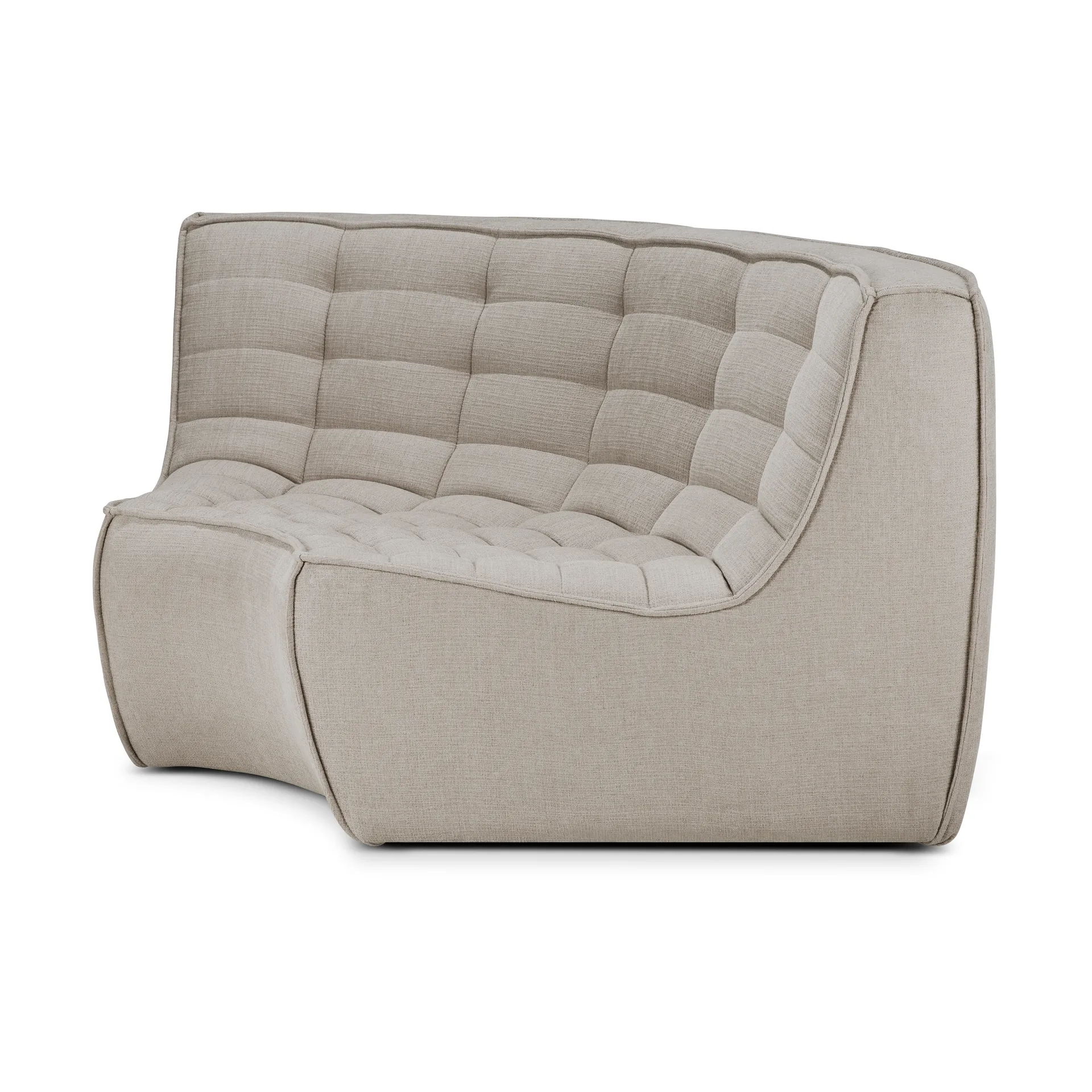 N701 módulo de canto arredondado 90°, Tecido Ecru bege Ethnicraft