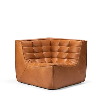 N701 módulo de canto reto - Couro old saddle - Ethnicraft