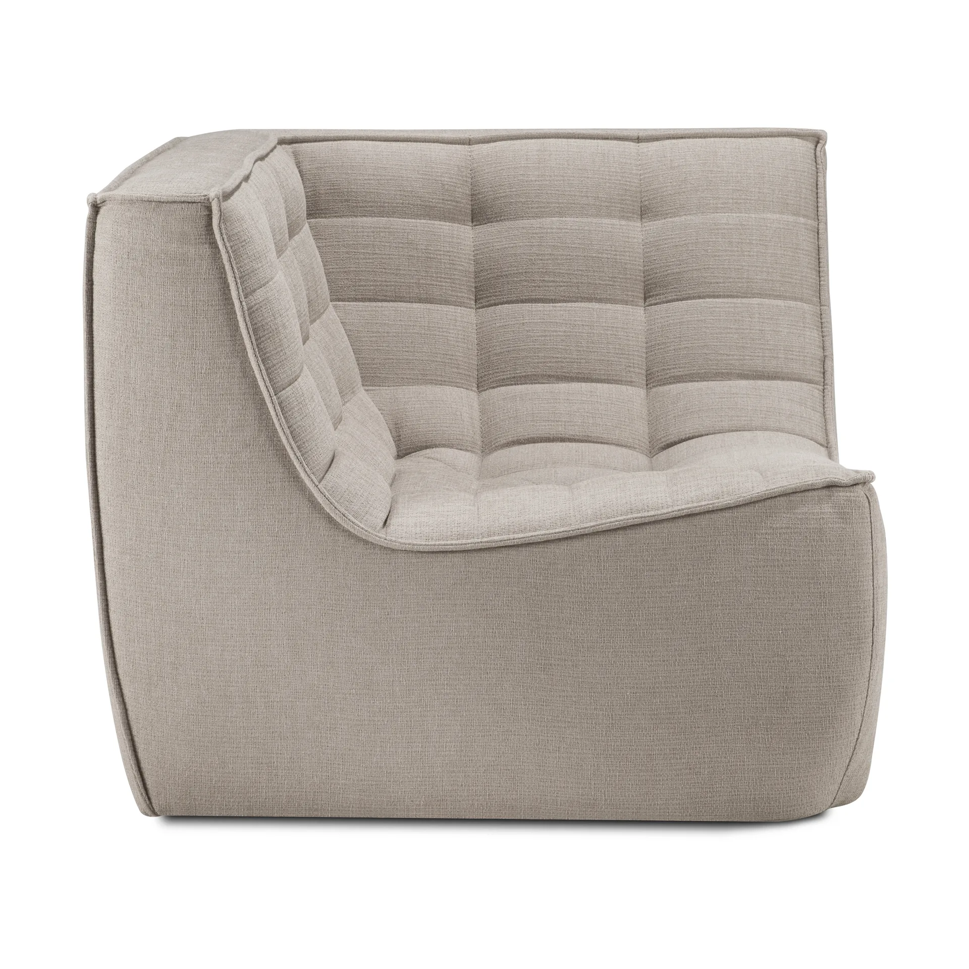 N701 módulo de canto reto, Tecido Ecru bege Ethnicraft