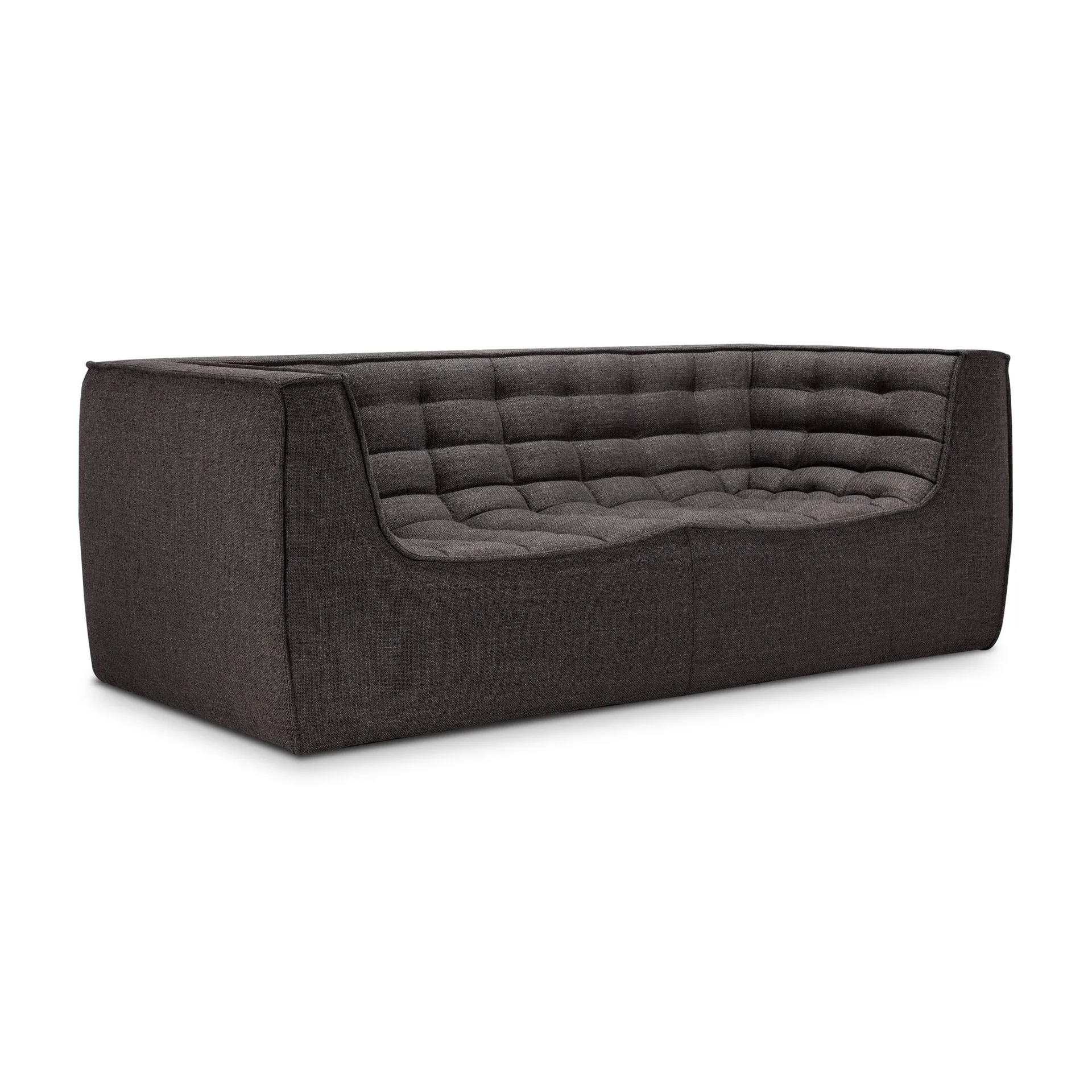 N701 sofá 2 lugares, Cinzento escuro, com braços Ethnicraft