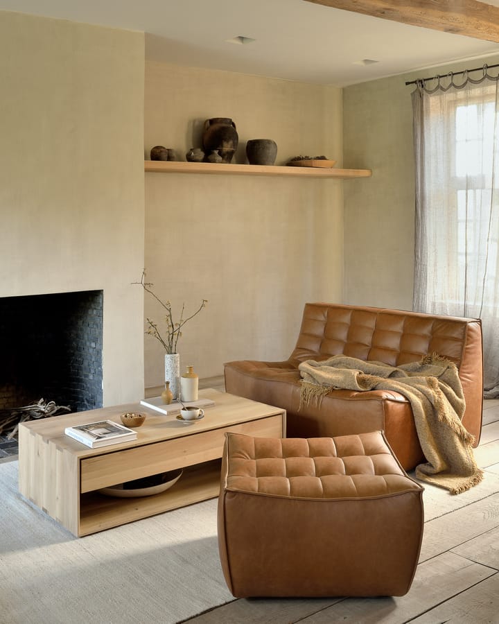 N701 sofá 2 lugares, couro old saddle brown Ethnicraft