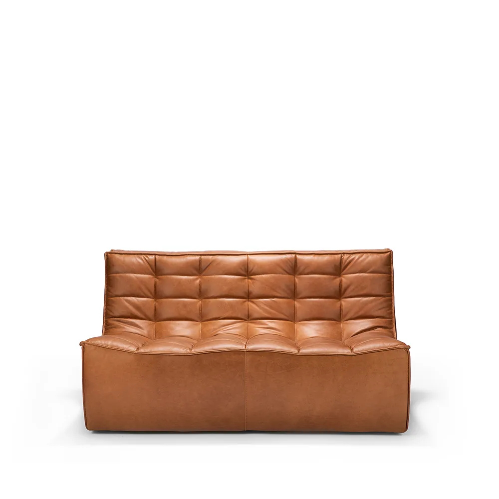 N701 sofá 2 lugares, couro old saddle brown Ethnicraft