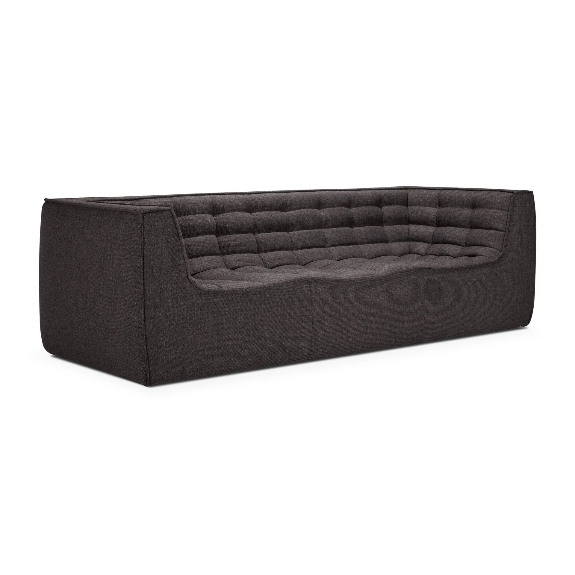 N701 sofá 3 lugares, Cinzento escuro, com braços Ethnicraft