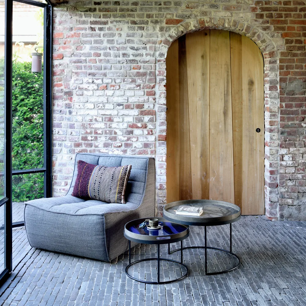 N701 sofá 3 lugares, Tecido blue Ethnicraft